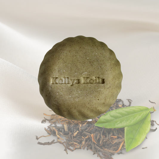 Green tea & Silk shampoo bar - For dry hair/dry scalp/growth